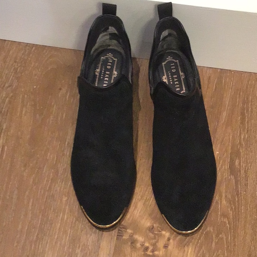 Black suede bootie